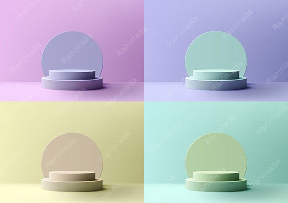 Download Set of 3D Pastel Colors Podium - Premium Bundle